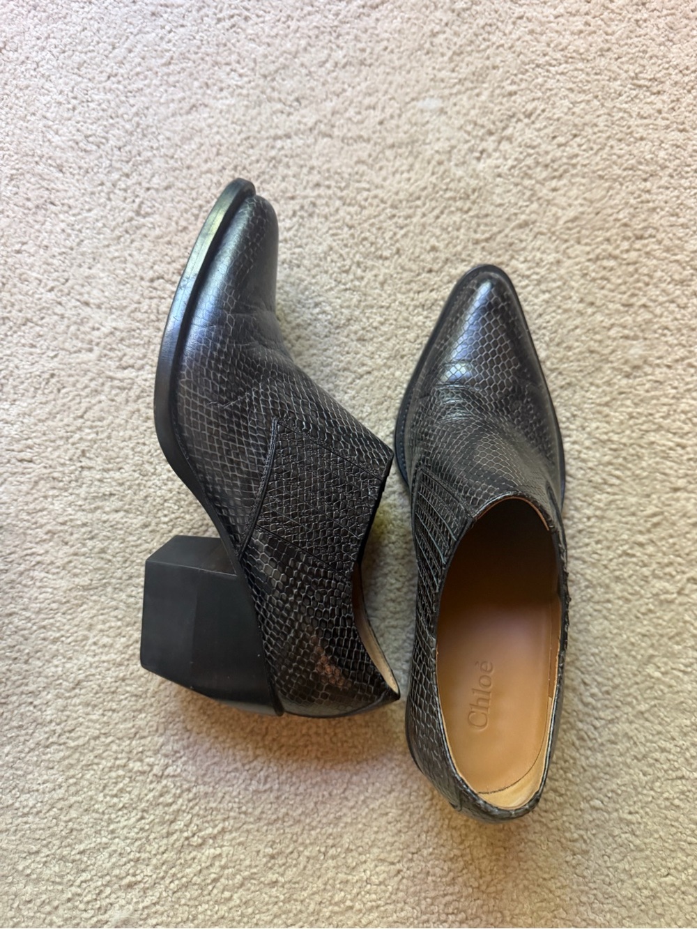 Chloé Python Ankle Western Boots - Picture 2 of 5
